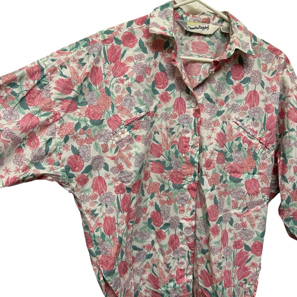 Vintage Diane Von Furstenberg Floral Button Down - Picture 3 of 13